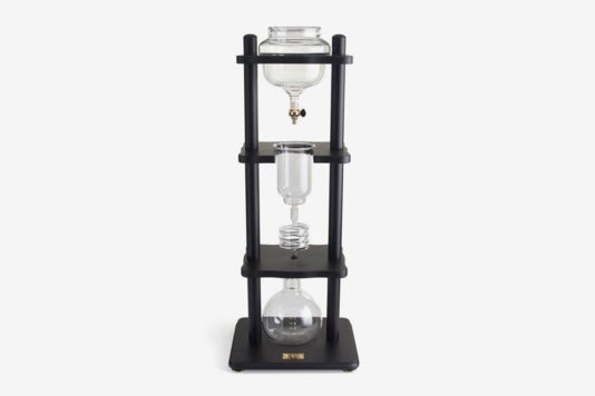 Yama Glass 6-8 Cup Cold Drip Maker Straight Black Wood.
